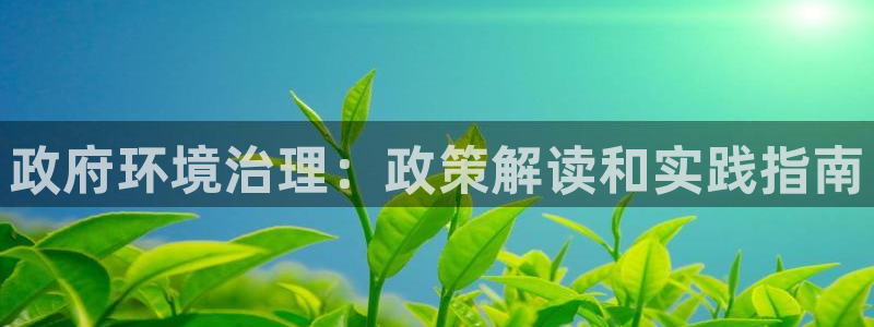 天生赢家K8|政府环境治理：政策解读和实践指南