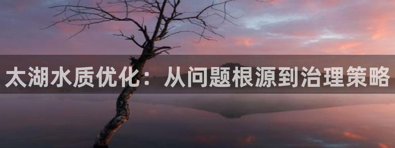 天生赢家K8|太湖水质优化：从问题根源到治理策略
